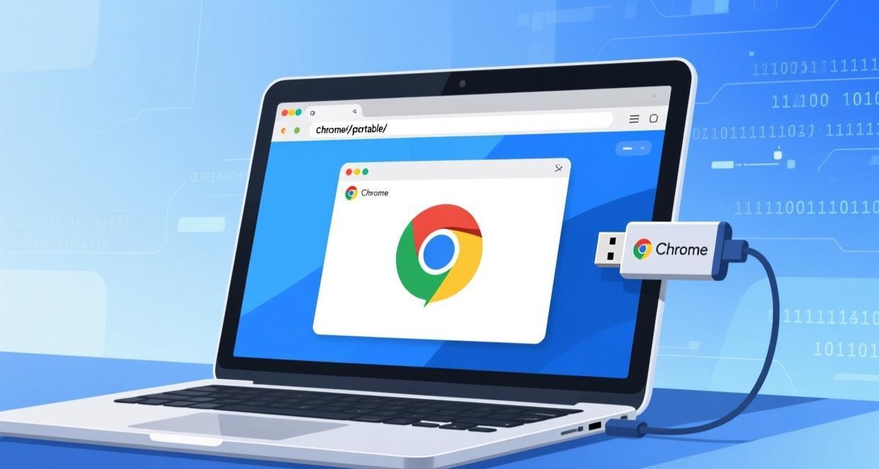 Chrome Portable 从 USB 设备运行示意