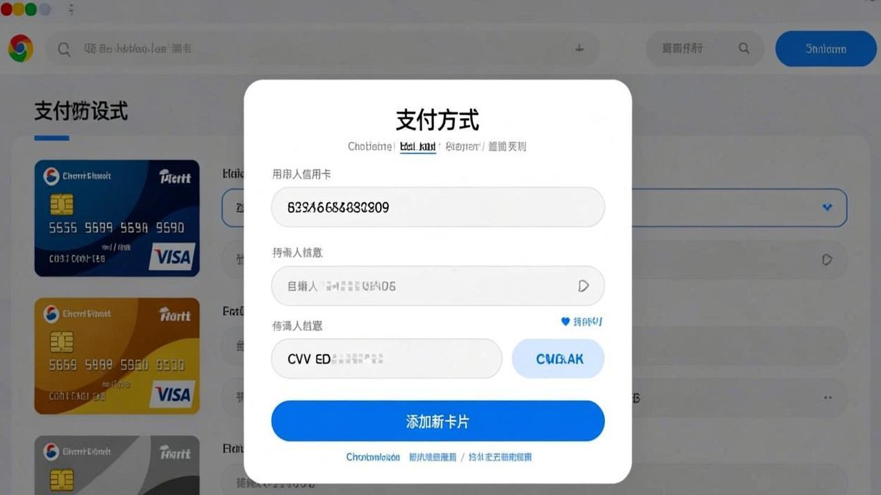 Chrome 付款信息自动填充界面