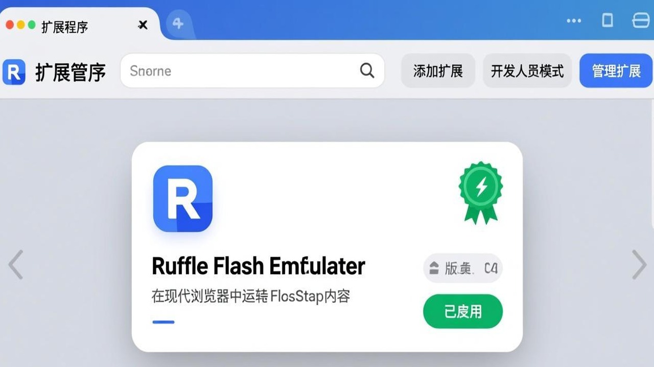 Ruffle 浏览器扩展在 Chrome 扩展管理页面中的截图