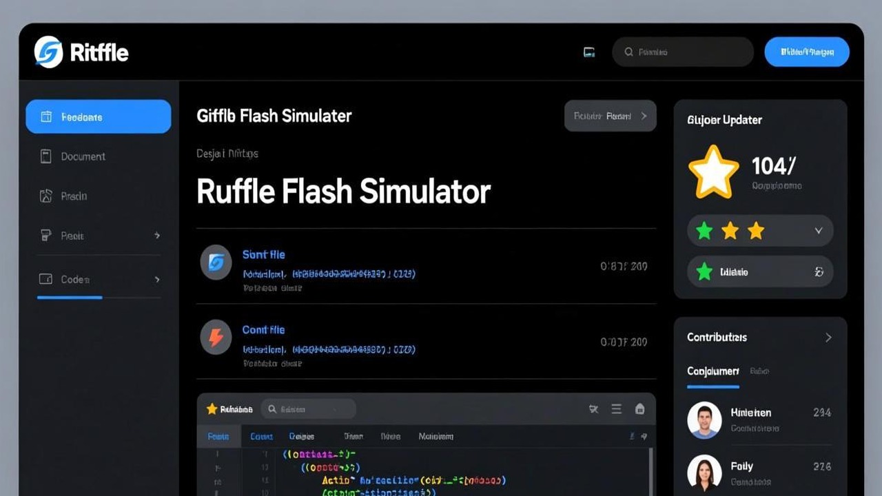 Ruffle GitHub 项目页面截图，显示最近的更新记录和星标数