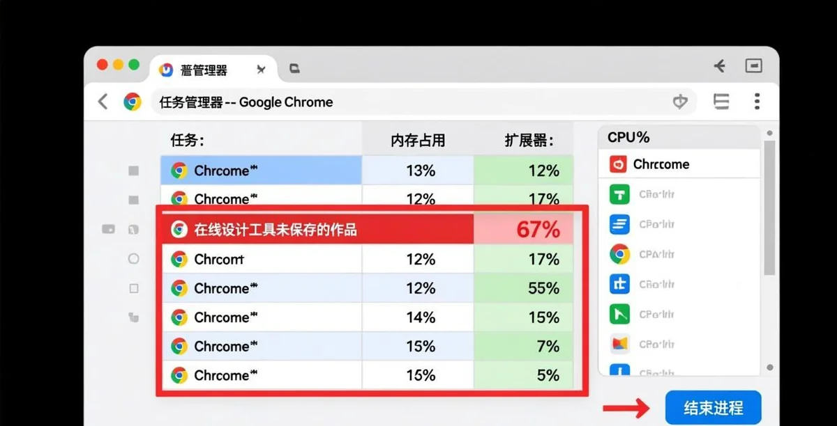 Chrome任务管理器 精准定位高CPU进程