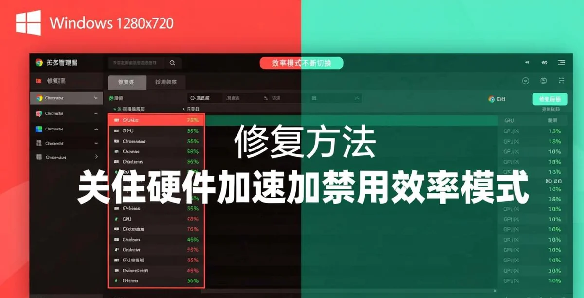 Windows进程对比 修复前后GPU CPU占用