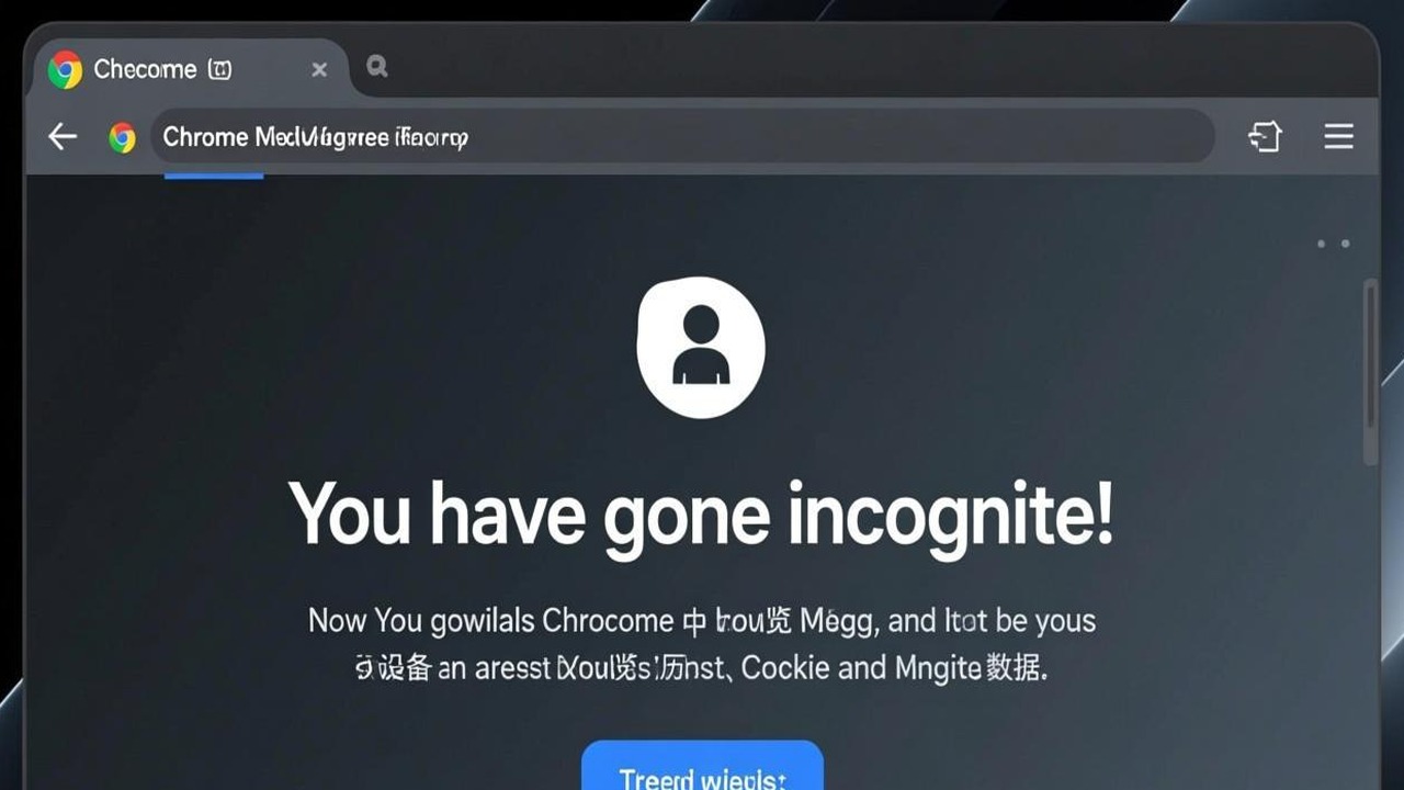 Chrome 隐私模式打开时的默认新标签页,展示隐私模式提示文字 “You’ve gone incognito”