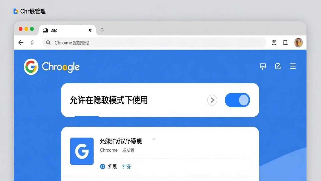 Chrome 扩展管理页面,展示扩展的 “在无痕模式下启用” 开关