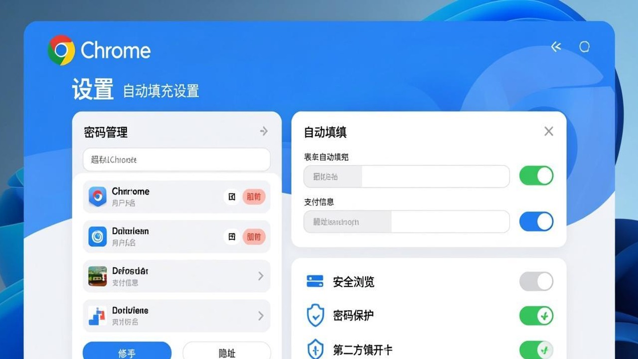 Chrome 密码和自动填充设置页面截图
