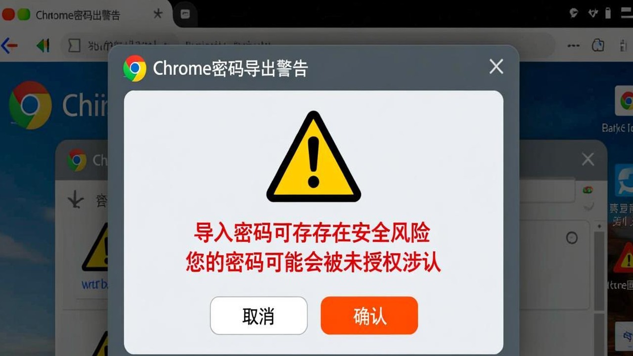 Chrome 导出密码警告提示截图